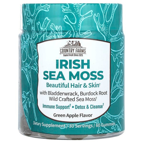 <img alt="Country Farms, Irish Sea Moss Gummies, Green Apple , 60 Gummies" title="Country Farms, Irish Sea Moss Gummies, Green Apple , 60 Gummies,035046133320"