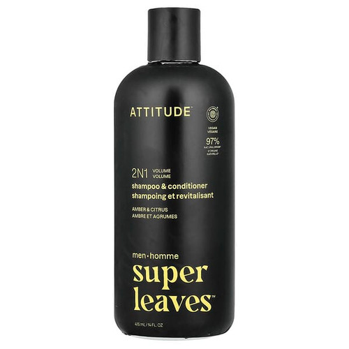 <img alt="ATTITUDE, Super Leaves, 2N1 Volume Shampoo & Conditioner, For Men, Amber & Citrus, 14 fl oz (415 ml)" title="ATTITUDE, Super Leaves, 2N1 Volume Shampoo & Conditioner, For Men, Amber & Citrus, 14 fl oz (415 ml),626232117110"