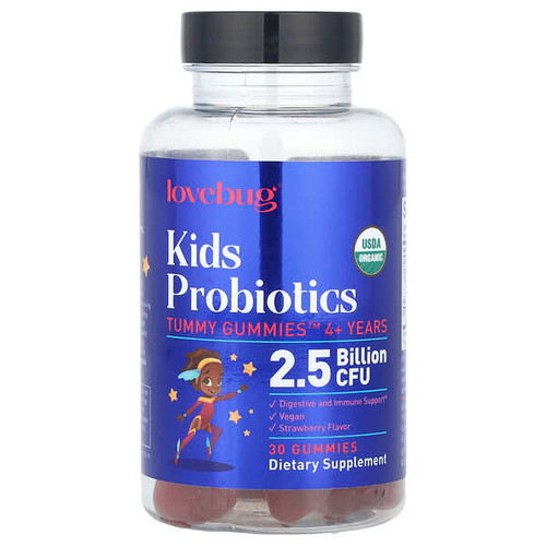 <img alt="LoveBug Probiotics, Kids Probiotics, Tummy Gummies, 4+ Years, Strawberry, 2.5 Billion CFU, 30 Gummies" title="LoveBug Probiotics, Kids Probiotics, Tummy Gummies, 4+ Years, Strawberry, 2.5 Billion CFU, 30 Gummies,850002716511"