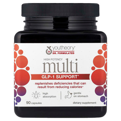 <img alt="Youtheory, Multi, GLP-1 Support, 90 Capsules" title="Youtheory, Multi, GLP-1 Support, 90 Capsules,817598000714"