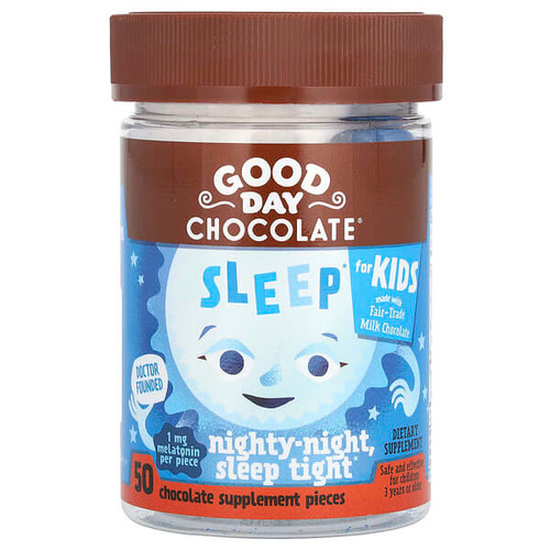 <img alt="Good Day Chocolate, Sleep For Kids, Chocolate, 1 mg, 50 Pieces" title="Good Day Chocolate, Sleep For Kids, Chocolate, 1 mg, 50 Pieces,858982004314"