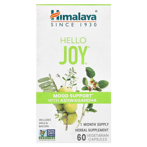 <img alt="Himalaya, Hello Joy, Mood Support with Ashwagandha, 60 Vegetarian Capsules" title="Himalaya, Hello Joy, Mood Support with Ashwagandha, 60 Vegetarian Capsules,605069065337"