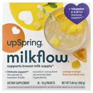 <img alt="UpSpring, Milkflow, Drink Mix, Orange Mango, 16 Packets, 0.35 oz (10 g) Each" title="UpSpring, Milkflow, Drink Mix, Orange Mango, 16 Packets, 0.35 oz (10 g) Each,850008560903"