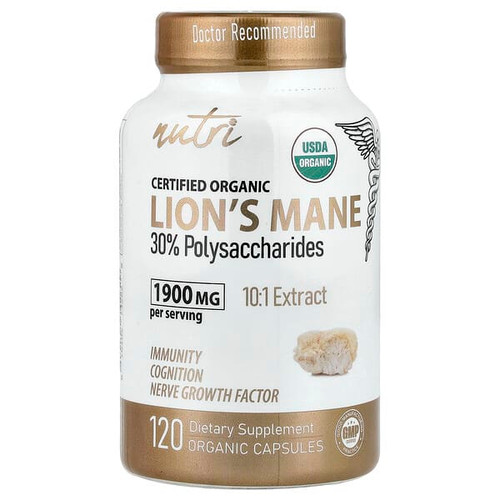 <img alt="Nutri, Organic Lions Mane, 120 Organic Capsules (633 mg per Capsule)" title="Nutri, Organic Lions Mane, 120 Organic Capsules (633 mg per Capsule),810102742629"