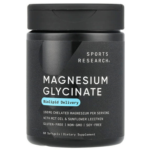 <img alt="Sports Research, Magnesium Glycinate, 60 Softgels (80 mg per Softgel)" title="Sports Research, Magnesium Glycinate, 60 Softgels (80 mg per Softgel),023249092216"