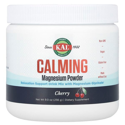<img alt="KAL, Calming Magnesium Powder, Cherry, 9 oz (256 g)" title="KAL, Calming Magnesium Powder, Cherry, 9 oz (256 g),021245374466"