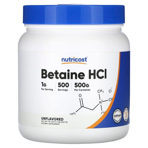 <img alt="Nutricost, Betaine HCI, Unflavored, 18.1 oz (507 g)" title="Nutricost, Betaine HCI, Unflavored, 18.1 oz (507 g),702669932059"