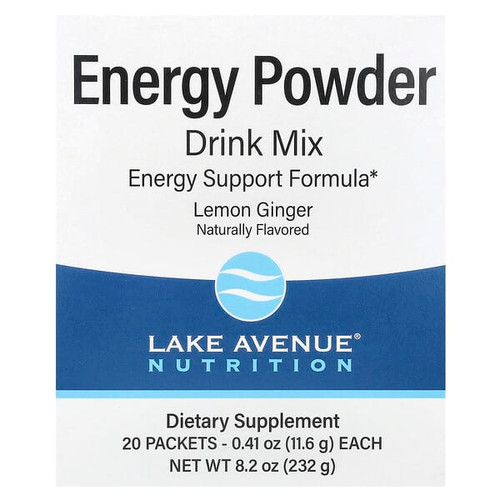 <img alt="Lake Avenue Nutrition, Energy Powder Drink Mix with Potassium, Sodium, Caffeine, and Vitamin C, Lemon Ginger, 20 Packets, 0.41 oz (11.6 g) Each" title="Lake Avenue Nutrition, Energy Powder Drink Mix with Potassium, Sodium, Caffeine, and Vitamin C, Lemon Ginger, 20 Packets, 0.41 oz (11.6 g) Each,898220020980"