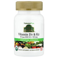 <img alt="NaturesPlus, Source of Life Garden, Vitamin D3 & K2, 60 Vegan Capsules" title="NaturesPlus, Source of Life Garden, Vitamin D3 & K2, 60 Vegan Capsules,097467307407"