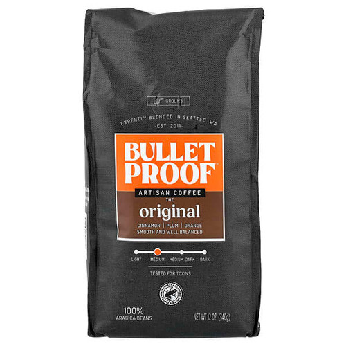 <img alt="BulletProof, Artisan Coffee, Ground, Medium Roast, 12 oz (340 g)" title="BulletProof, Artisan Coffee, Ground, Medium Roast, 12 oz (340 g),815709020910"