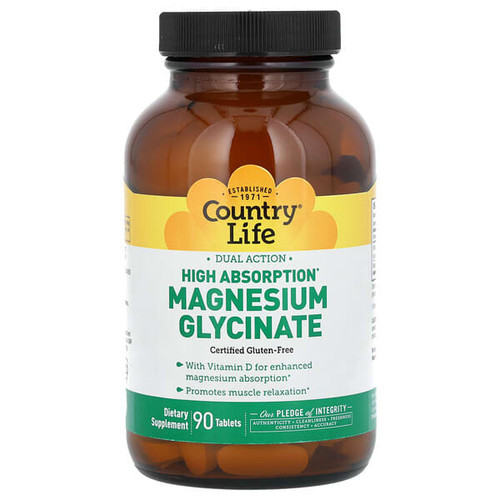 <img alt="Country Life, Dual Action, High Absorption Magnesium Glycinate, 90 Tablets" title="Country Life, Dual Action, High Absorption Magnesium Glycinate, 90 Tablets,015794026792"