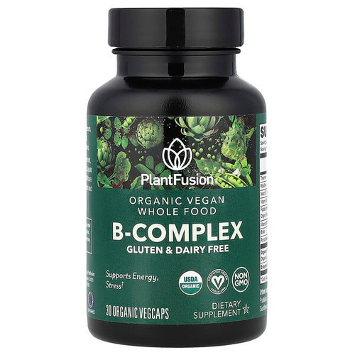 <img alt="PlantFusion, Organic Vegan B-Complex, 30 Organic VegCaps" title="PlantFusion, Organic Vegan B-Complex, 30 Organic VegCaps,840052401123"