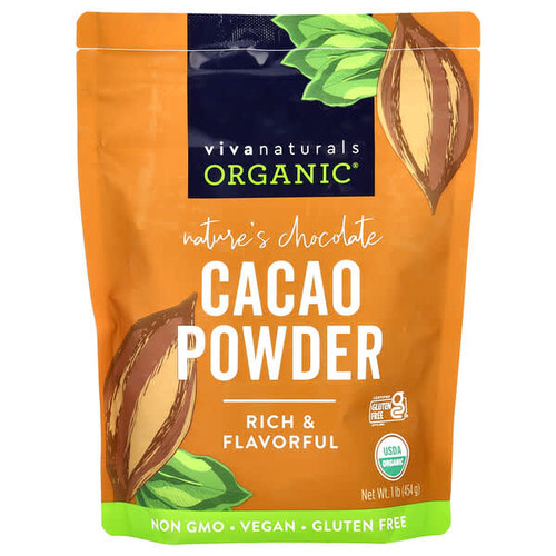 <img alt="Viva Naturals, Organic Cacao Powder, 1 lb (454 g)" title="Viva Naturals, Organic Cacao Powder, 1 lb (454 g),794168524569"