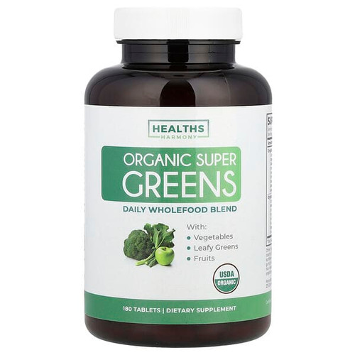 <img alt="Healths Harmony, Organic Super Greens, 180 Tablets" title="Healths Harmony, Organic Super Greens, 180 Tablets,810148710187"