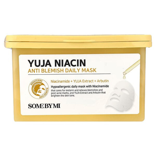 <img alt="SOME BY MI, Yuja Niacin, Anti Blemish Daily Beauty Mask, 30 Masks, 12.51 fl oz (370 ml)" title="SOME BY MI, Yuja Niacin, Anti Blemish Daily Beauty Mask, 30 Masks, 12.51 fl oz (370 ml),8809647395249"