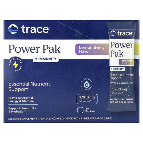 <img alt="Trace, Power Pak + Immunity, Lemon Berry, 30 Stick Packs, 0.22 oz (6.2 g) Each" title="Trace, Power Pak + Immunity, Lemon Berry, 30 Stick Packs, 0.22 oz (6.2 g) Each,878941005886"
