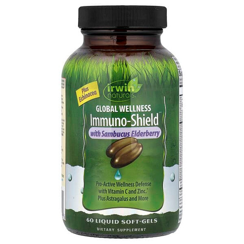 <img alt="Irwin Naturals, Global Wellness Immuno-Shield with Sambucus Elderberry, 60 Liquid Soft-Gels" title="Irwin Naturals, Global Wellness Immuno-Shield with Sambucus Elderberry, 60 Liquid Soft-Gels,840081402009"