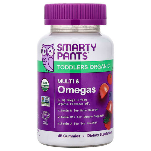 <img alt="SmartyPants, Toddlers Organic, Multi & Omegas Gummies, Mixed Berry & Cherry, 45 Gummies" title="SmartyPants, Toddlers Organic, Multi & Omegas Gummies, Mixed Berry & Cherry, 45 Gummies,817053020936"