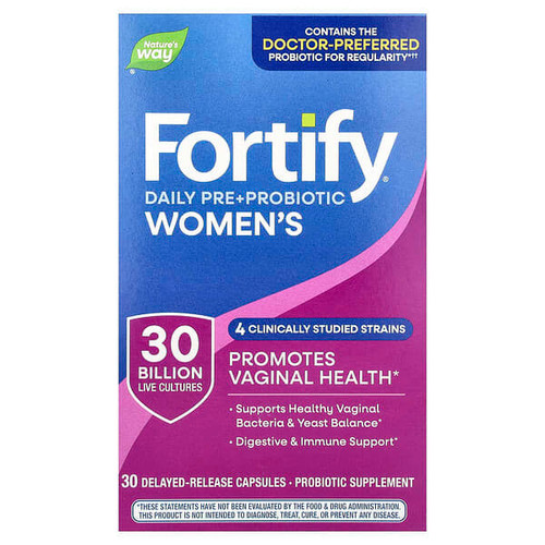 <img alt="Natures Way, Fortify Womens Daily Pre + Probiotic, 30 Billion CFU, 30 Delayed-Release Capsules" title="Natures Way, Fortify Womens Daily Pre + Probiotic, 30 Billion CFU, 30 Delayed-Release Capsules,033674102954"