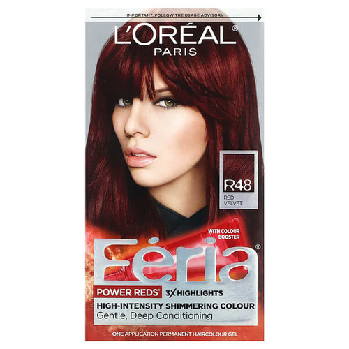 <img alt="LOreal, Feria, Power Reds, High-Intensity Shimmering Colour, R48 Red Velvet, 1 Application" title="LOreal, Feria, Power Reds, High-Intensity Shimmering Colour, R48 Red Velvet, 1 Application,071249241042"
