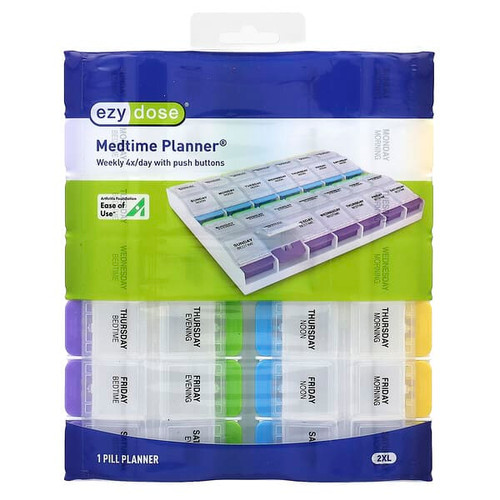 <img alt="Ezy Dose, Weekly 4X-Day with Push Buttons Medtime Planner, 2 XL, 1 Count" title="Ezy Dose, Weekly 4X-Day with Push Buttons Medtime Planner, 2 XL, 1 Count,025715675831"