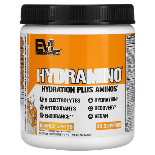 <img alt="EVLution Nutrition, HydrAmino, Orange Mango, 8.4 oz (237 g)" title="EVLution Nutrition, HydrAmino, Orange Mango, 8.4 oz (237 g),818901025615"