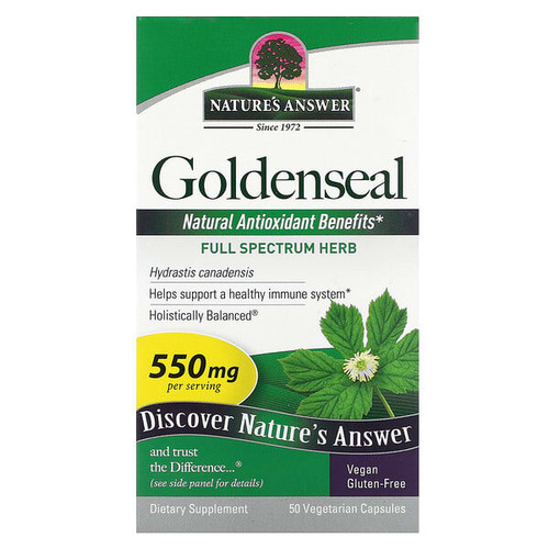 <img alt="Natures Answer, Goldenseal Root, 550 mg, 50 Vegetarian Capsules" title="Natures Answer, Goldenseal Root, 550 mg, 50 Vegetarian Capsules,083000162541"