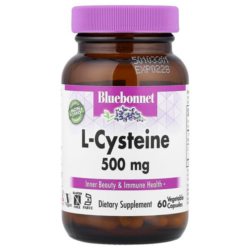 <img alt="Bluebonnet Nutrition, L-Cysteine, 500 mg, 60 Vegetable Capsules" title="Bluebonnet Nutrition, L-Cysteine, 500 mg, 60 Vegetable Capsules,743715000384"