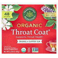 <img alt="Traditional Meds, Organic Throat Coat, Original with Slippery Elm, Caffeine Free, 48 Wrapped Tea Bags, 3.38 oz (96 g)" title="Traditional Meds, Organic Throat Coat, Original with Slippery Elm, Caffeine Free, 48 Wrapped Tea Bags, 3.38 oz (96 g),032917008275"