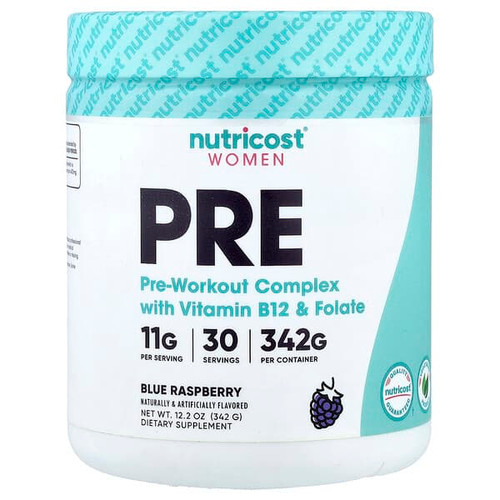 <img alt="Nutricost, Women, Pre-Workout Complex With Vitamin B12 & Folate, Blue Raspberry, 12.2 oz (342 g)" title="Nutricost, Women, Pre-Workout Complex With Vitamin B12 & Folate, Blue Raspberry, 12.2 oz (342 g),810014675664"