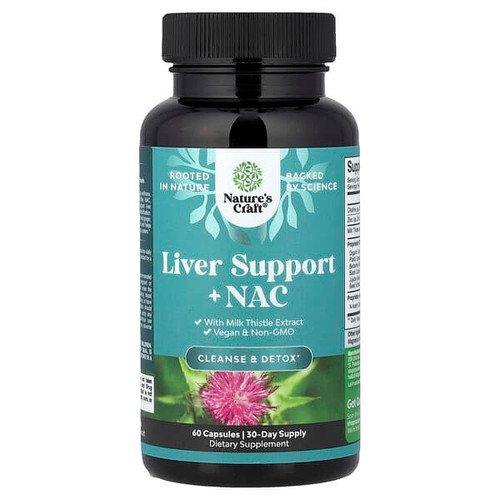 <img alt="Natures Craft, Liver Support + NAC with Milk Thistle Extract, 60 Capsules" title="Natures Craft, Liver Support + NAC with Milk Thistle Extract, 60 Capsules,850047947727"