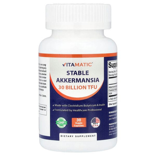 <img alt="Vitamatic, Stable Akkermansia, 30 Veggie Capsules" title="Vitamatic, Stable Akkermansia, 30 Veggie Capsules,810078476870"
