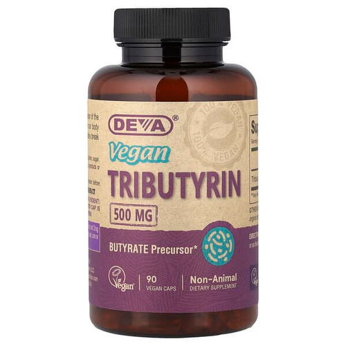 <img alt="Deva, Vegan Tributyrin, 500 mg , 90 Vegan Caps" title="Deva, Vegan Tributyrin, 500 mg , 90 Vegan Caps,895634000768"