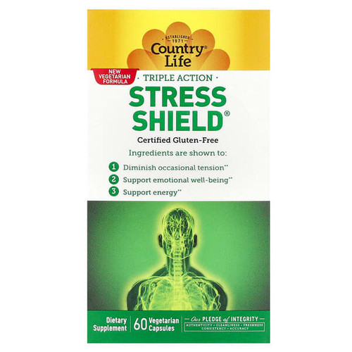 <img alt="Country Life, Triple Action Stress Shield, 60 Vegetarian Capsules" title="Country Life, Triple Action Stress Shield, 60 Vegetarian Capsules,015794050346"