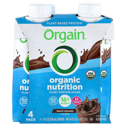 <img alt="Orgain, Organic Nutrition, Plant Protein Shake, Smooth Chocolate, 4 Pack, 11 fl oz (330 ml) Each" title="Orgain, Organic Nutrition, Plant Protein Shake, Smooth Chocolate, 4 Pack, 11 fl oz (330 ml) Each,851770003322"