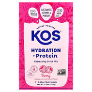 <img alt="KOS, Hydration + Protein, Refreshing Drink Mix, Berry, 7 Packets, 0.65 oz (18 g) Each" title="KOS, Hydration + Protein, Refreshing Drink Mix, Berry, 7 Packets, 0.65 oz (18 g) Each,850051063161"