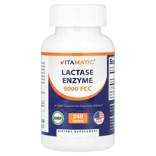 <img alt="Vitamatic, Lactase Enzyme, 9,000 FCC, 240 Tablets" title="Vitamatic, Lactase Enzyme, 9,000 FCC, 240 Tablets,810078474401"
