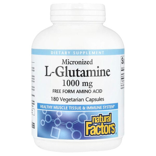 <img alt="Natural Factors, Micronized L-Glutamine, 1,000 mg, 180 Vegetarian Capsules" title="Natural Factors, Micronized L-Glutamine, 1,000 mg, 180 Vegetarian Capsules,068958028118"