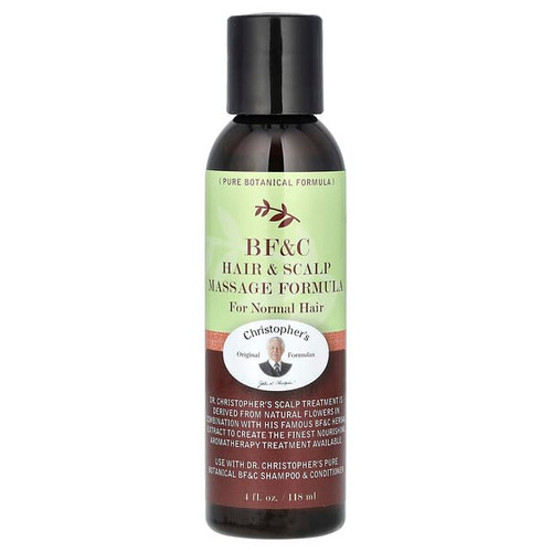 <img alt="Christophers Original Formulas, BF&C Hair & Scalp Massage Formula, For Normal Hair , 4 fl oz (118 ml)" title="Christophers Original Formulas, BF&C Hair & Scalp Massage Formula, For Normal Hair , 4 fl oz (118 ml),084783318118"