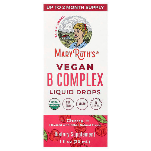 <img alt="MaryRuths, Vegan B Complex Liquid Drops, Cherry, 1 fl oz (30 ml)" title="MaryRuths, Vegan B Complex Liquid Drops, Cherry, 1 fl oz (30 ml),850029392996"