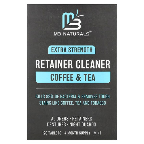 <img alt="M3, Retainer Cleaner, Coffee & Tea, Mint, 120 Tablets" title="M3, Retainer Cleaner, Coffee & Tea, Mint, 120 Tablets,850021371753"