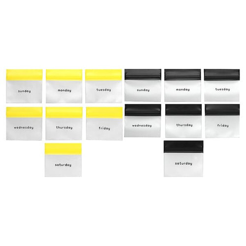 <img alt="Ezy Dose, Reusable 7-Day AM-PM Pill Pouch Set, Black and Yellow, 1 Set" title="Ezy Dose, Reusable 7-Day AM-PM Pill Pouch Set, Black and Yellow, 1 Set,025715015200"