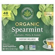 <img alt="Traditional Meds, Organic Spearmint, Caffeine Free, 48 Wrapped Tea Bags, 2.53 oz (72 g)" title="Traditional Meds, Organic Spearmint, Caffeine Free, 48 Wrapped Tea Bags, 2.53 oz (72 g),032917008336"