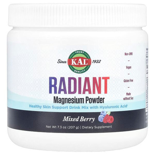 <img alt="KAL, Radiant Magnesium Powder, Mixed Berry, 7.3 oz (207 g)" title="KAL, Radiant Magnesium Powder, Mixed Berry, 7.3 oz (207 g),021245657460"