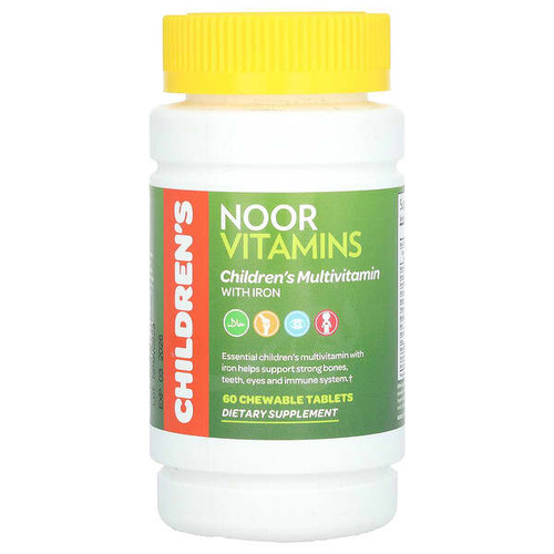 <img alt="Noor Vitamins, Childrens Multivitamin with Iron , 60 Chewable Tablets" title="Noor Vitamins, Childrens Multivitamin with Iron , 60 Chewable Tablets,791090347754"