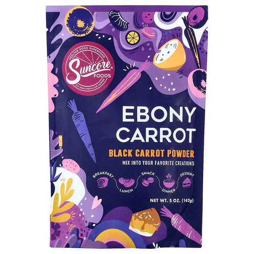 <img alt="Suncore Foods, Ebony Carrot, Black Carrot Powder, 5 oz (142 g)" title="Suncore Foods, Ebony Carrot, Black Carrot Powder, 5 oz (142 g),857069007507"