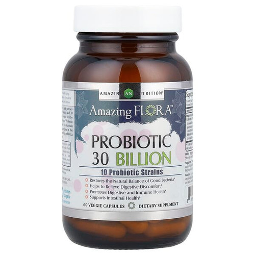 <img alt="Amazing Nutrition, Amazing Flora, Probiotic, 30 Billion CFU, 60 Veggie Capsules" title="Amazing Nutrition, Amazing Flora, Probiotic, 30 Billion CFU, 60 Veggie Capsules,810180024112"