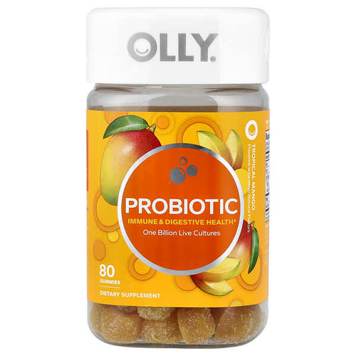 <img alt="OLLY, Probiotic Gummies, Tropical Mango, 80 Gummies" title="OLLY, Probiotic Gummies, Tropical Mango, 80 Gummies,840160202483"