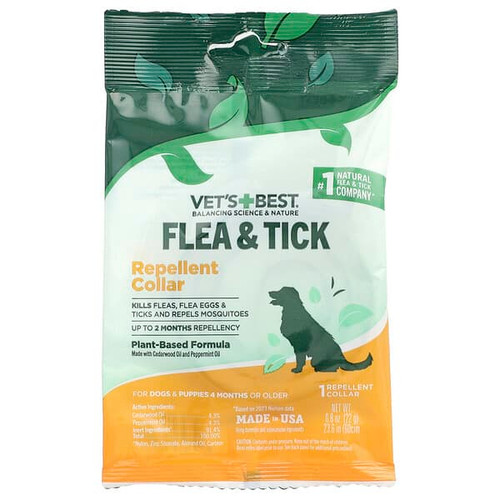 <img alt="Vets Best, Flea & Tick Repellent Collar, For Dogs & Puppies, 4 Months or Older, 1 Count" title="Vets Best, Flea & Tick Repellent Collar, For Dogs & Puppies, 4 Months or Older, 1 Count,031658106097"