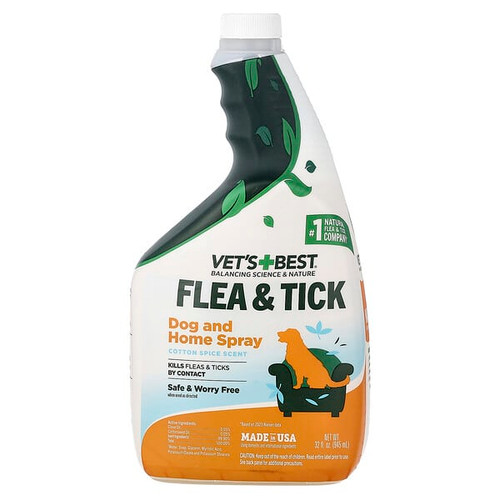 <img alt="Vets Best, Flea & Tick, Dog and Home Spray, Cotton Spice, 32 fl oz (945 ml)" title="Vets Best, Flea & Tick, Dog and Home Spray, Cotton Spice, 32 fl oz (945 ml),010279001387"